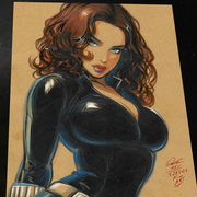 Black Widow Art Print Signed 8.5x11 | Art by Keyeske