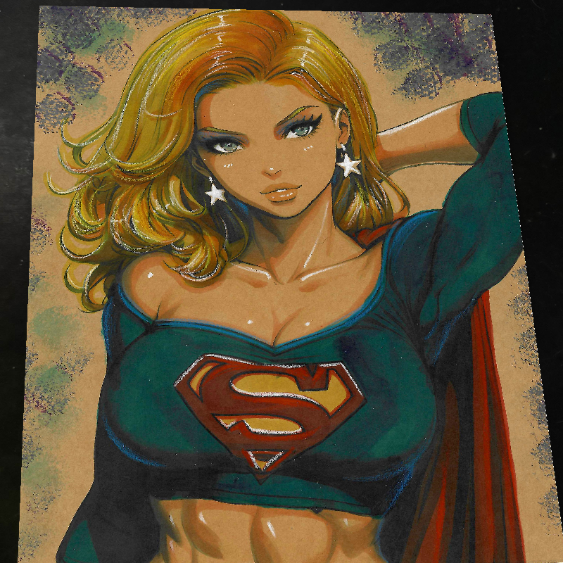 Supergirl DC Art Print Signed 8.5x11 | Art by Keyeske