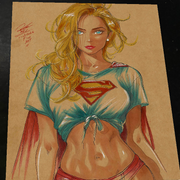 Supergirl DC Art Print Signed 8.5x11 | Art by Keyeske