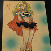 Supergirl DC Art Print Signed 8.5x11 | Art by Keyeske