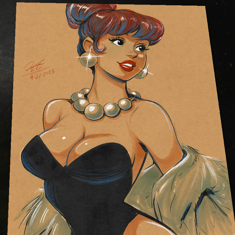 Wilma Flintstone The Flintstones Art Print Signed 8.5x11 | Art by Keyeske