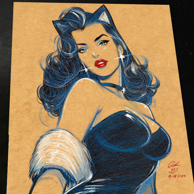 Catwoman Art Print Signed 8.5x11 | Art by Keyeske