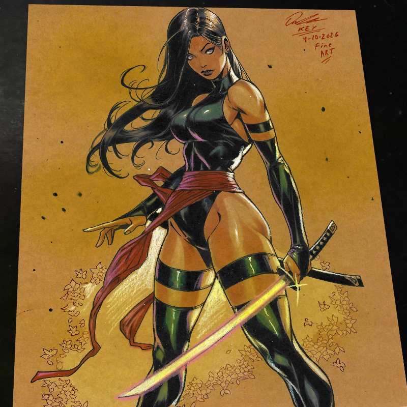 Psylocke Art Print Signed 8.5x11 | Art by Keyeske