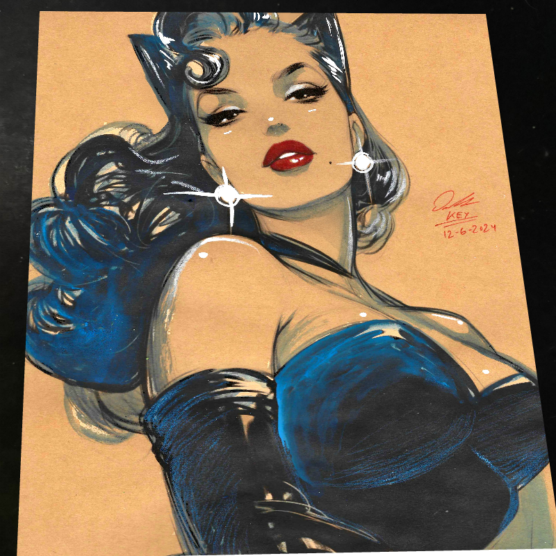 Catwoman Art Print Signed 8.5x11 | Art by Keyeske