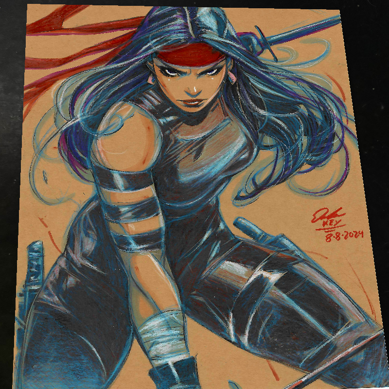 Elektra Art Print Signed 8.5x11 | Art by Keyeske