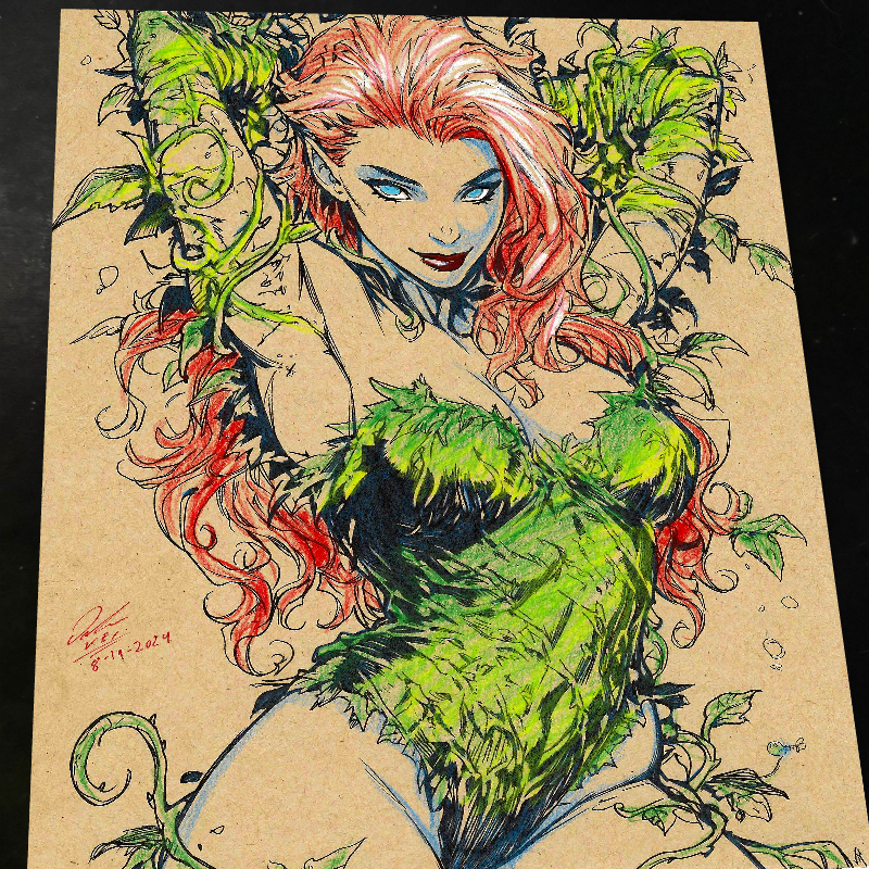 Poison Ivy Art Print Signed 8.5x11 | Art by Keyeske