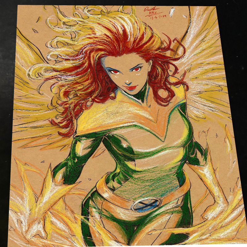 Jean Grey Art Print Signed 8.5x11 | Art by Keyeske