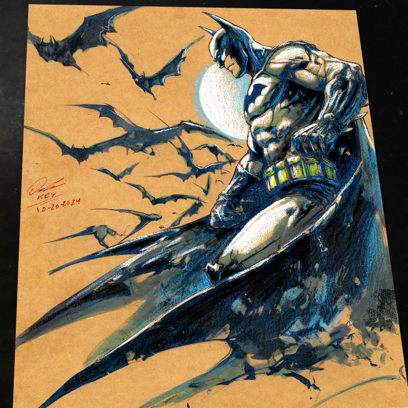 Batman Art Print Signed 8.5x11 | Art by Keyeske