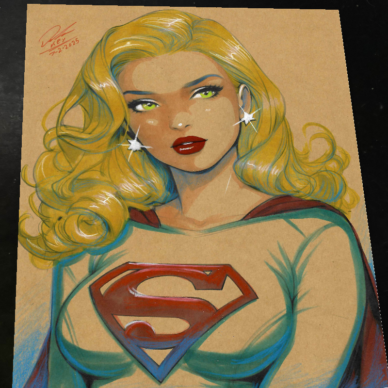 Supergirl DC Art Print Signed 8.5x11 | Art by Keyeske