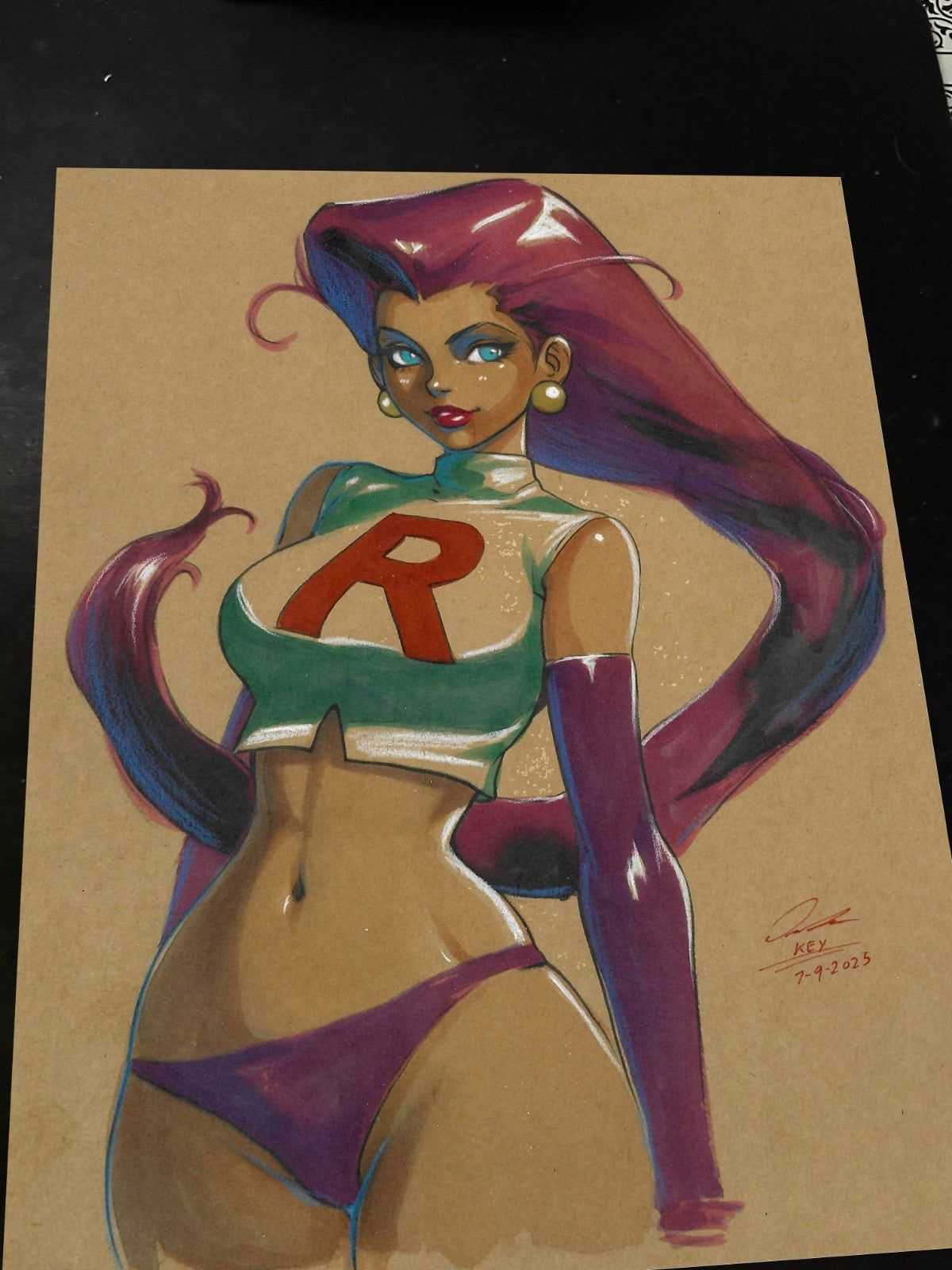 Jessie Team Rocket Art Print Signed 8.5x11 | Art by Keyeske