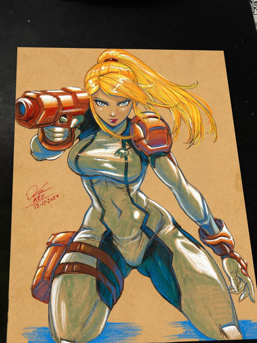 Zero Suit Samus Aran Super Metroid art print by Keyeske
