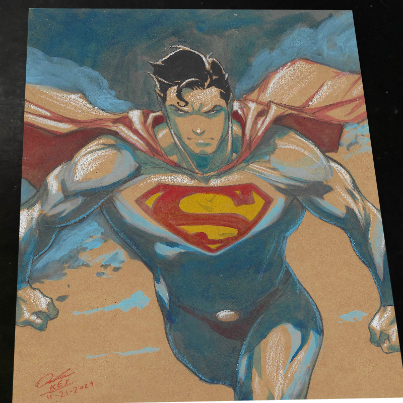 Superman Art Print Signed 8.5x11 | Art by Keyeske