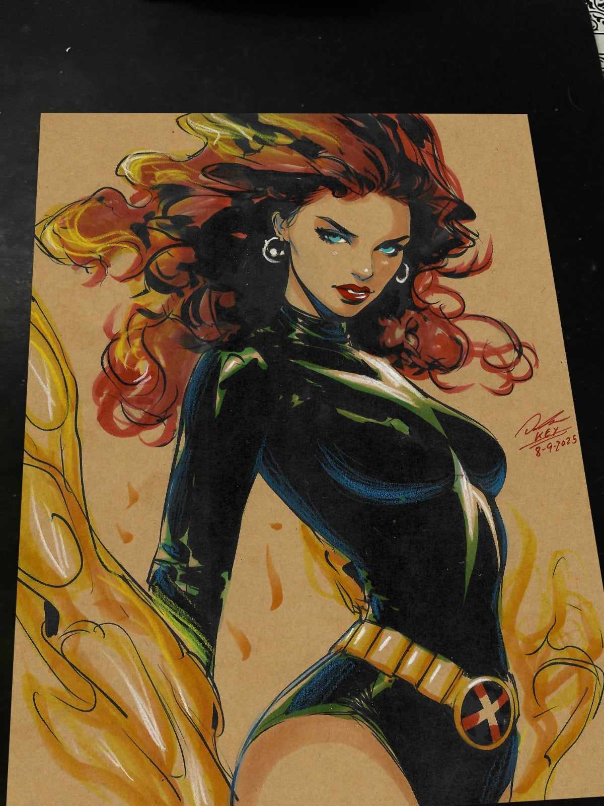 Jean Grey Art Print Signed 8.5x11 | Art by Keyeske