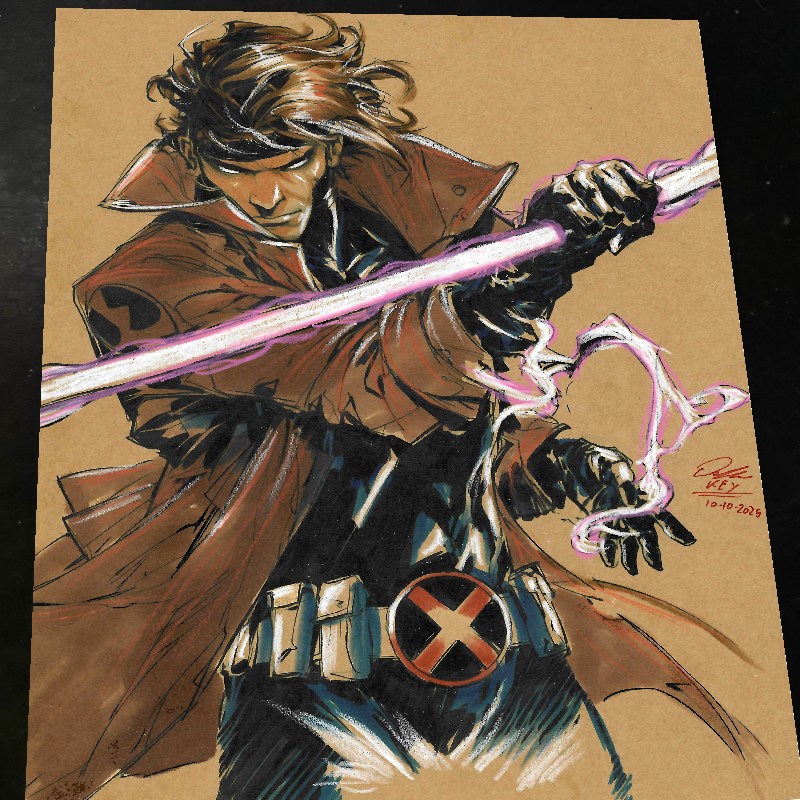 Gambit X-Men Art Print Signed 8.5x11 | Art by Keyeske