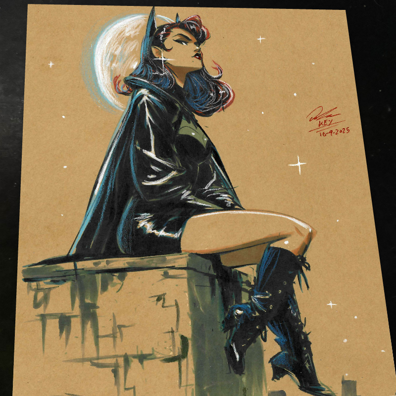 Batgirl Art Print Signed 8.5x11 | Art by Keyeske