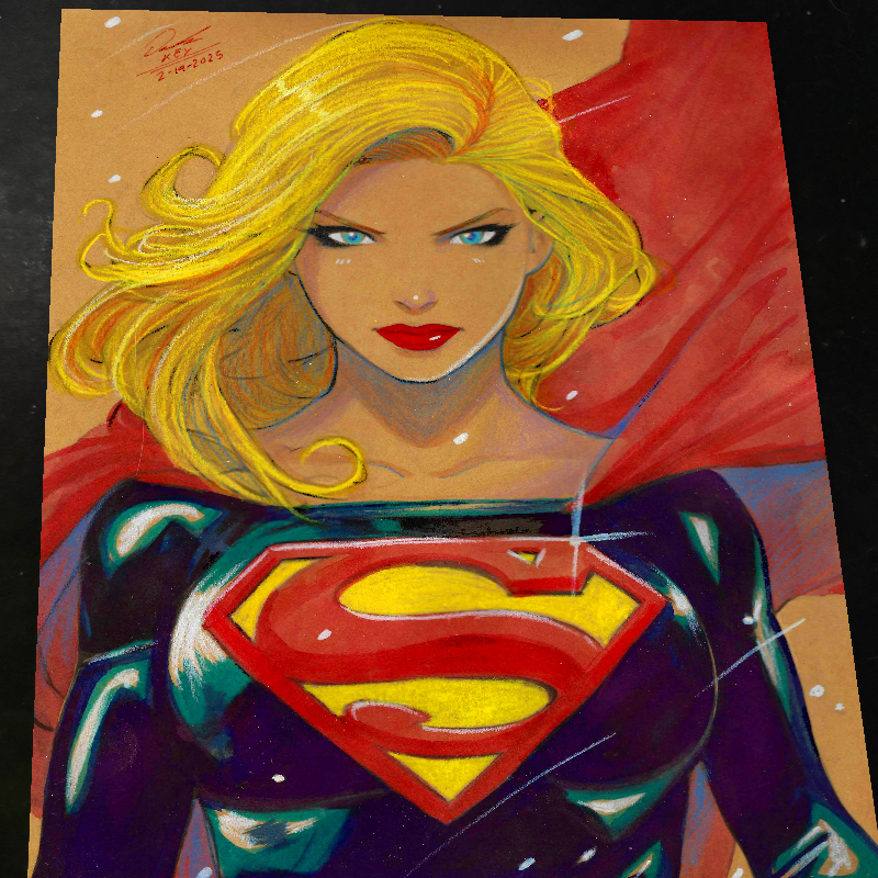 Supergirl DC Art Print Signed 8.5x11 | Art by Keyeske