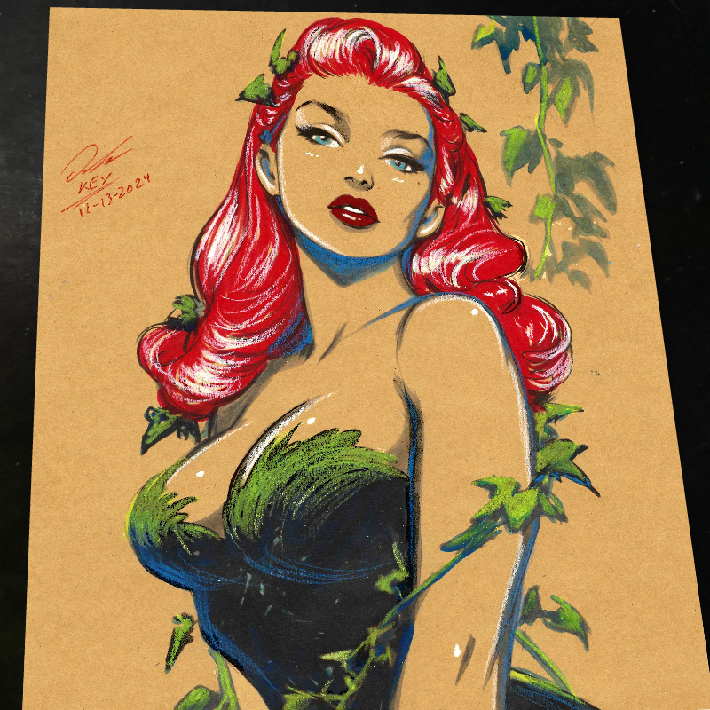 Poison Ivy Art Print Signed 8.5x11 | Art by Keyeske