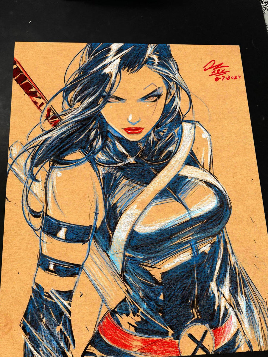 Psylocke - Marvel art print by Keyeske