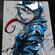 Mary Jane x Venom - Marvel art print by Keyeske