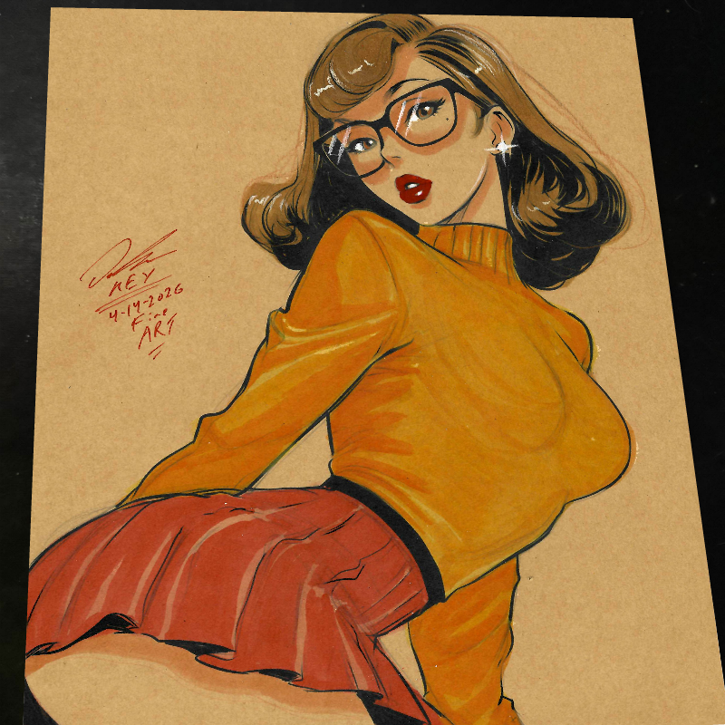 Velma Dinkley Scooby-Doo  Art Print Signed 8.5x11 | Art by Keyeske