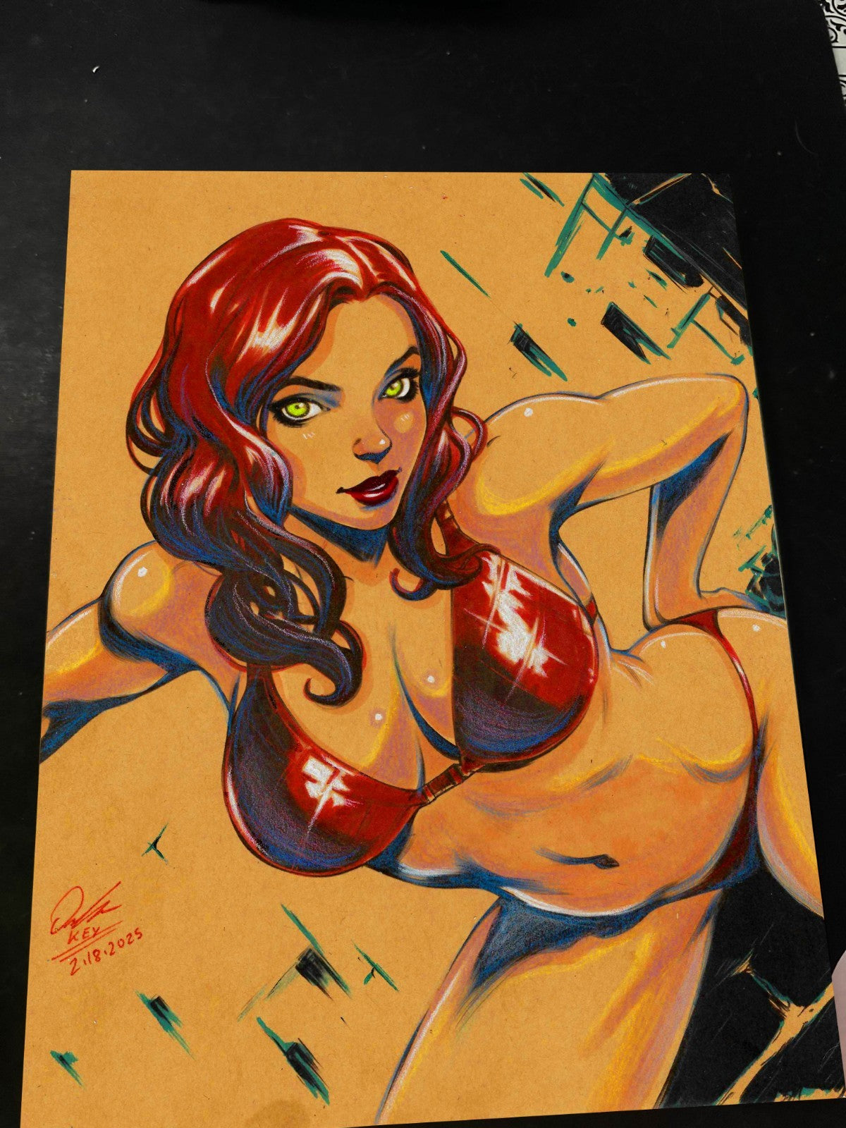 Mary Jane Watson Art Print Signed 8.5x11 | Art by Keyeske