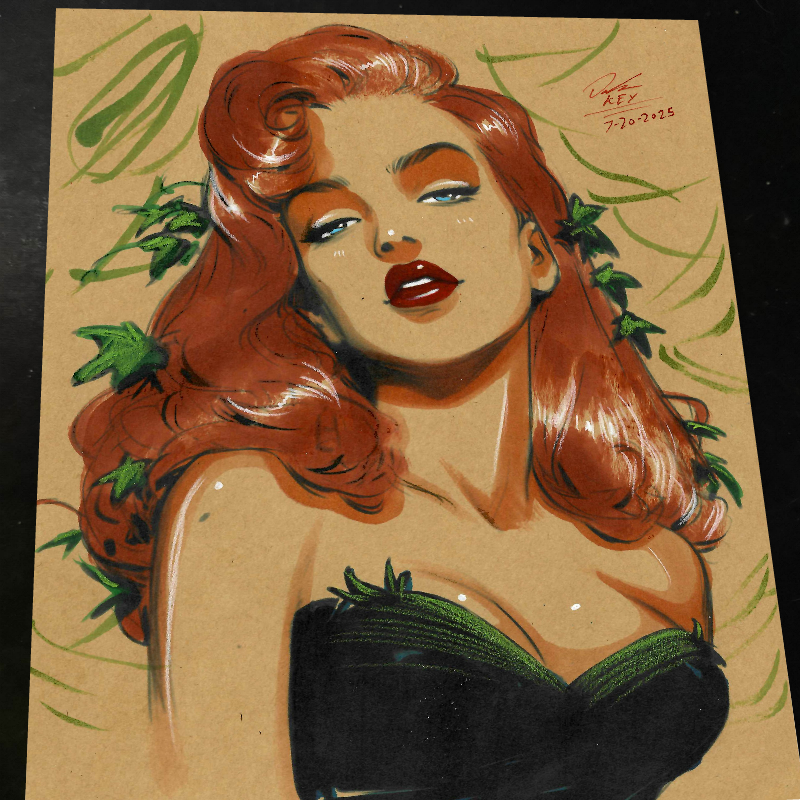 Poison Ivy Art Print Signed 8.5x11 | Art by Keyeske