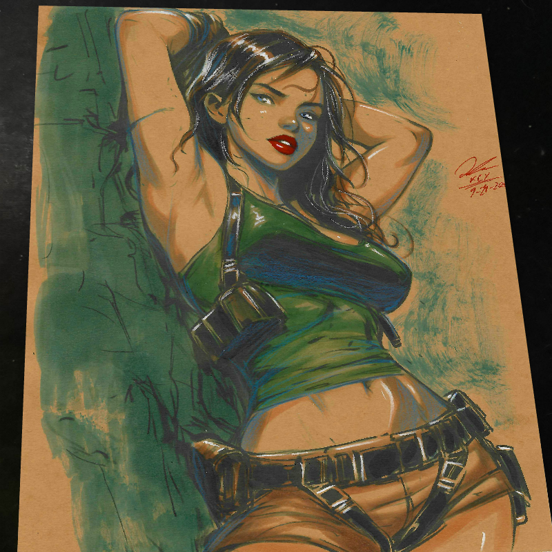 Lara Croft Art Print 8.5x11 Art by Keyeske