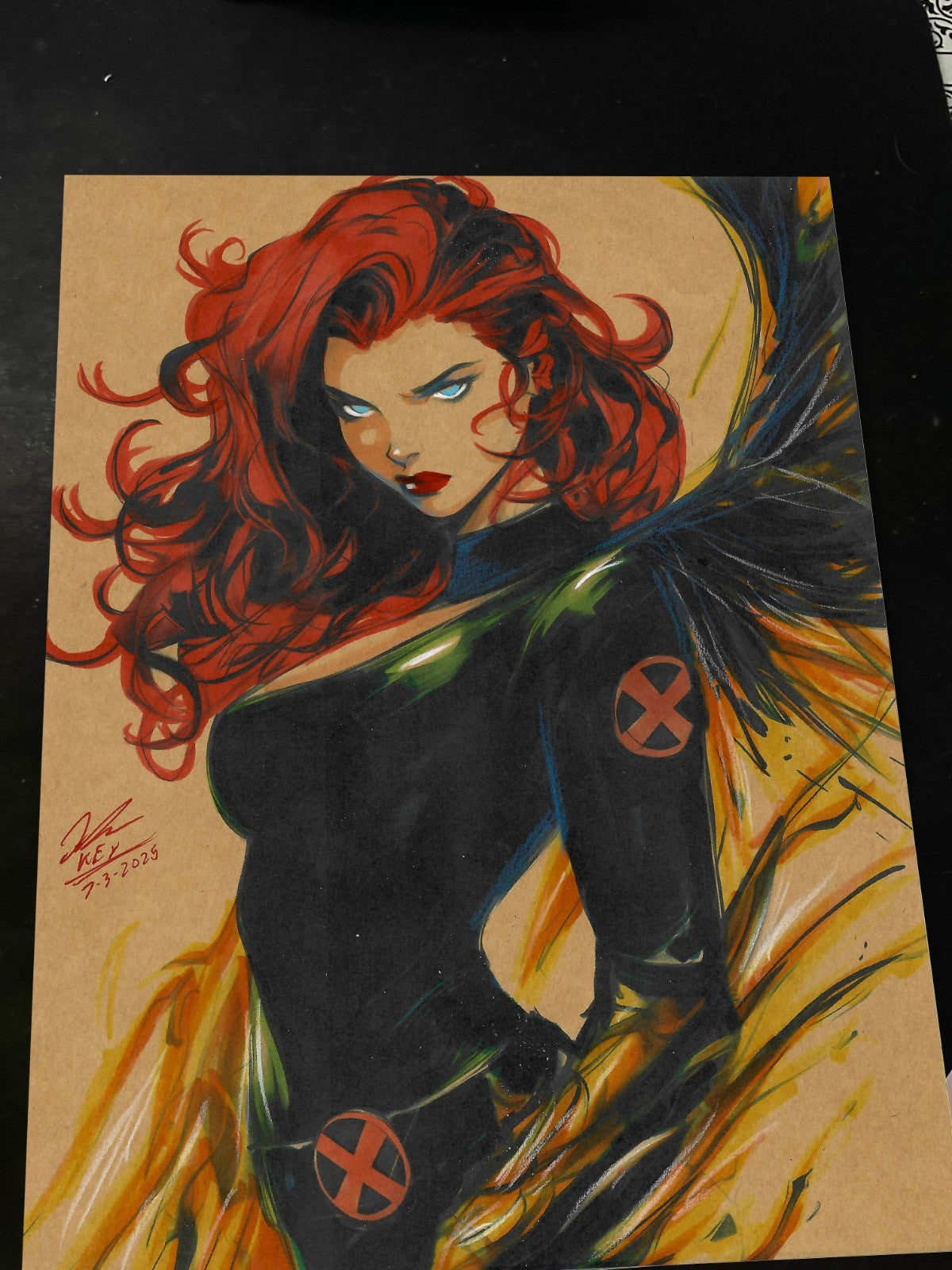 Jean Grey Art Print Signed 8.5x11 | Art by Keyeske