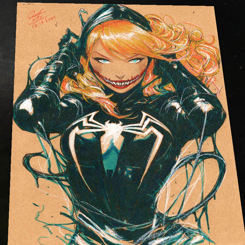 Gwen Stacy x Venom Art Print Signed 8.5x11 | Art by Keyeske
