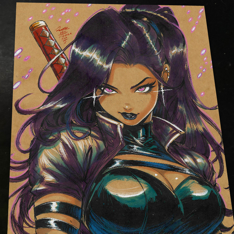 Psylocke - Marvel art print by Keyeske