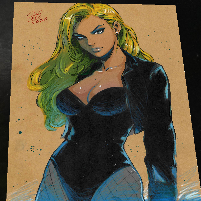 Black Canary Art Print Signed 8.5x11 | Art by Keyeske