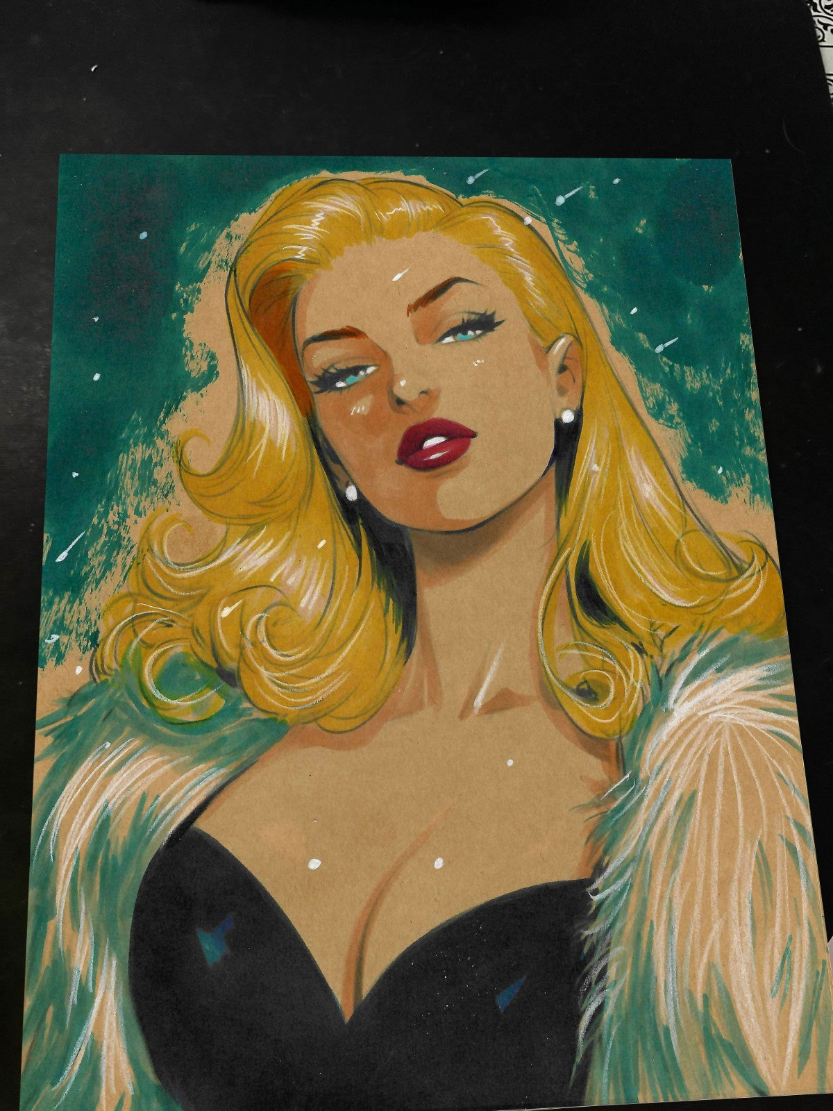 Emma Frost X-Men Art Print Signed 8.5x11 | Art by Keyeske