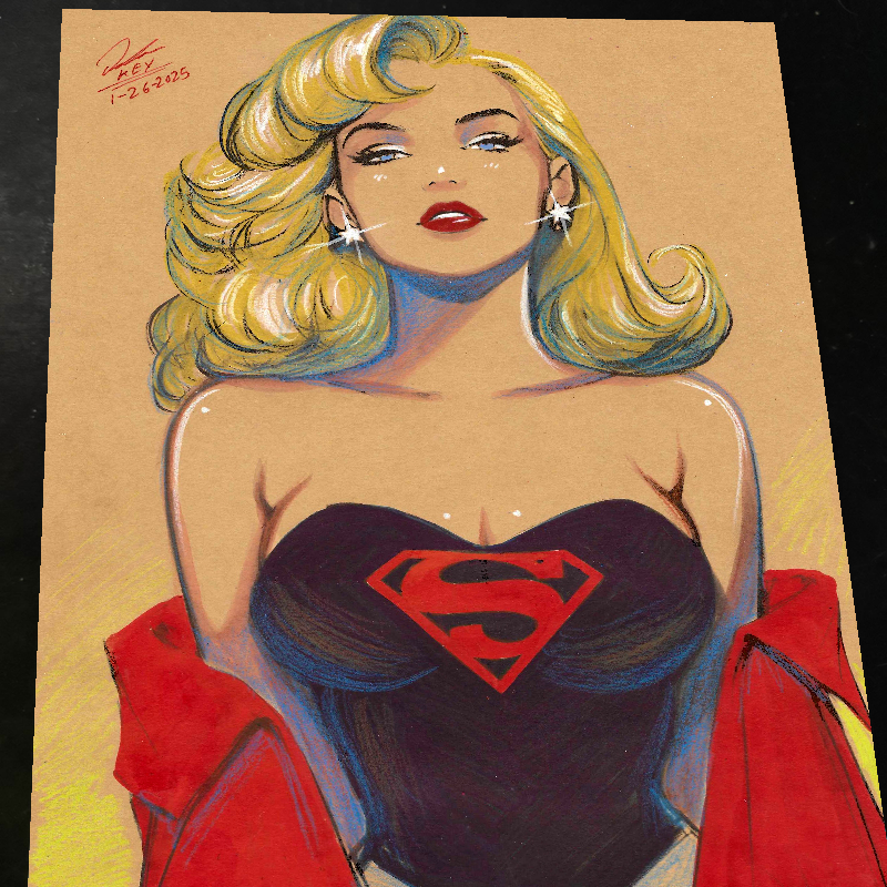 Supergirl DC Art Print Signed 8.5x11 | Art by Keyeske