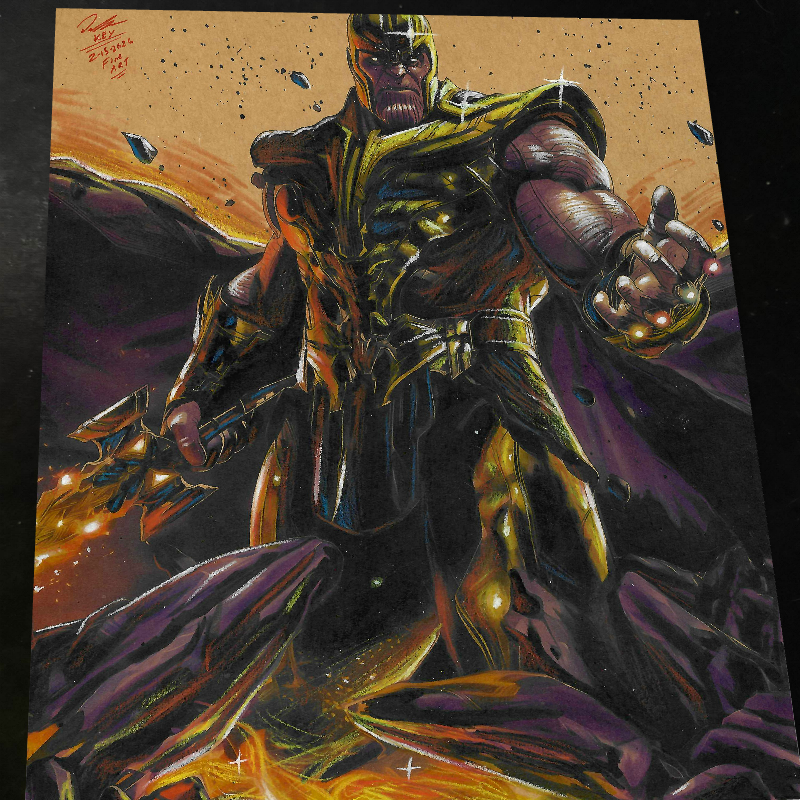 Thanos Art Print Signed 8.5x11 | Art by Keyeske