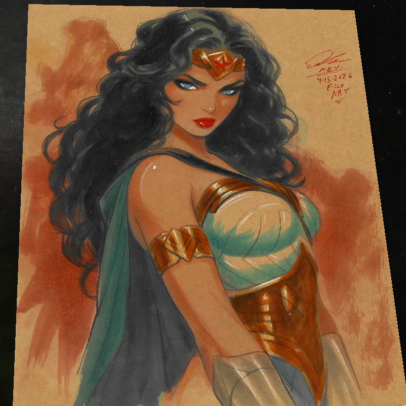 Wonder Woman Art Print Signed 8.5x11 | Art by Keyeske