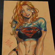 Supergirl DC Art Print Signed 8.5x11 | Art by Keyeske