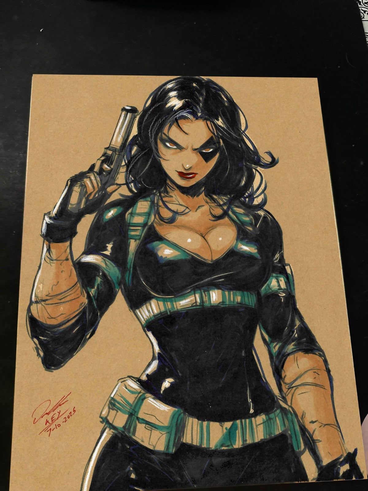Domino X-Men Art Print Signed 8.5x11 | Art by Keyeske