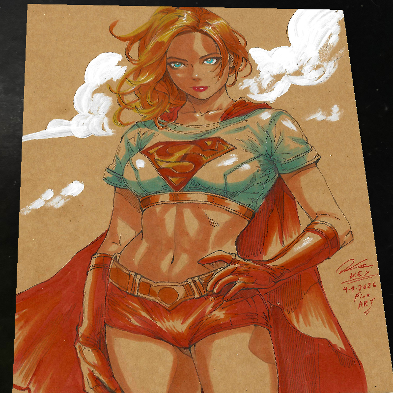 Supergirl DC Art Print Signed 8.5x11 | Art by Keyeske