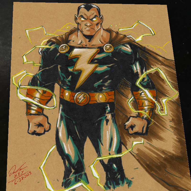 Black Adam DC Comics Art Print Signed 8.5x11 | Art by Keyeske