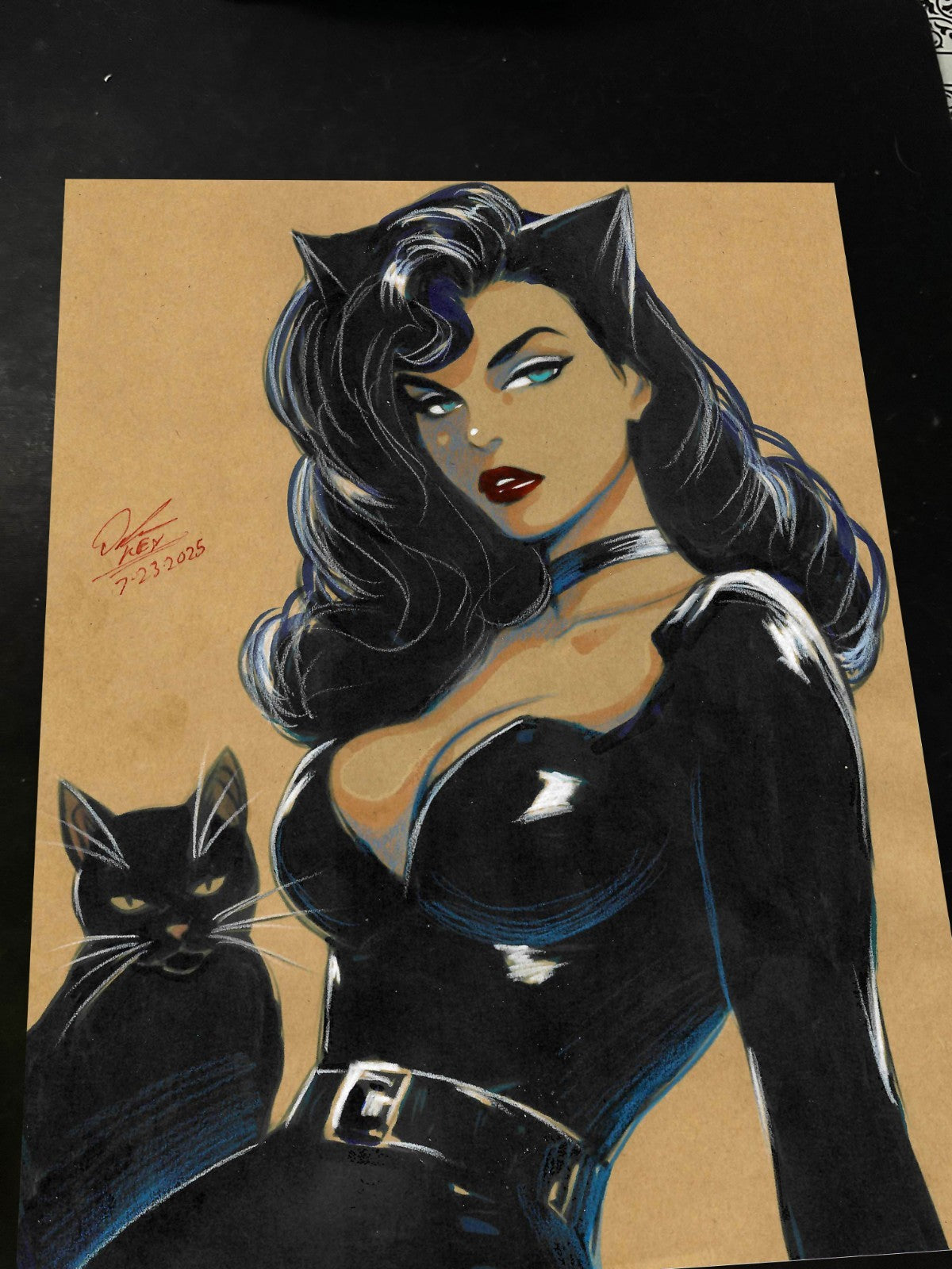 Catwoman Art Print Signed 8.5x11 | Art by Keyeske