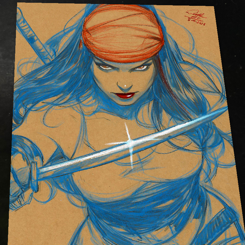 Elektra Art Print Signed 8.5x11 | Art by Keyeske