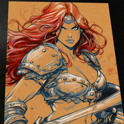 Red Sonja Art Print Signed 8.5x11 | Art by Keyeske