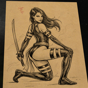 Psylocke Art Print Signed 8.5x11 | Art by Keyeske