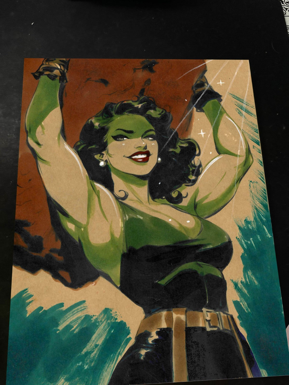 She Hulk Art Print Signed 8.5x11 | Art by Keyeske