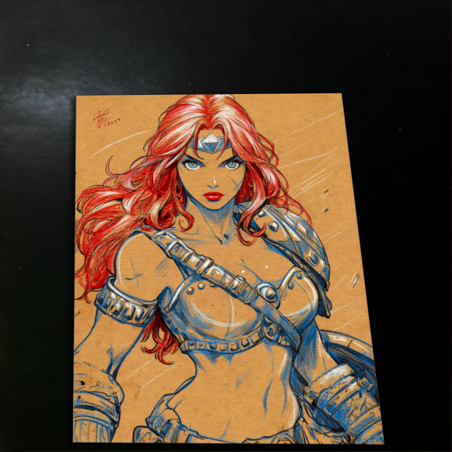 Red Sonja - Marvel art print by Keyeske
