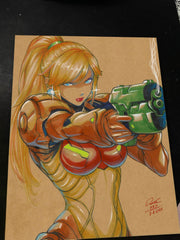 Zero Suit Samus Aran Super Metroid - Marvel art print by Keyeske