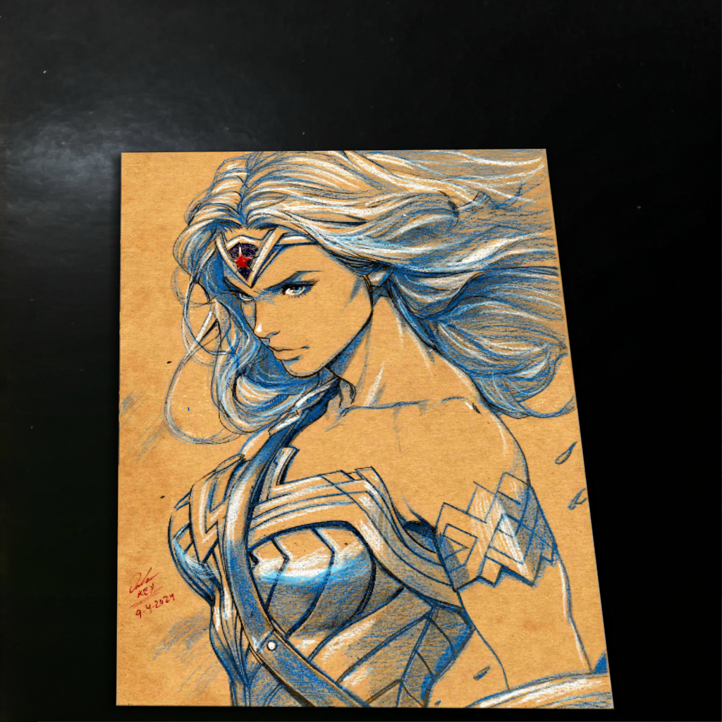 Wonder Woman Art Print Signed 8.5x11 | Art by Keyeske