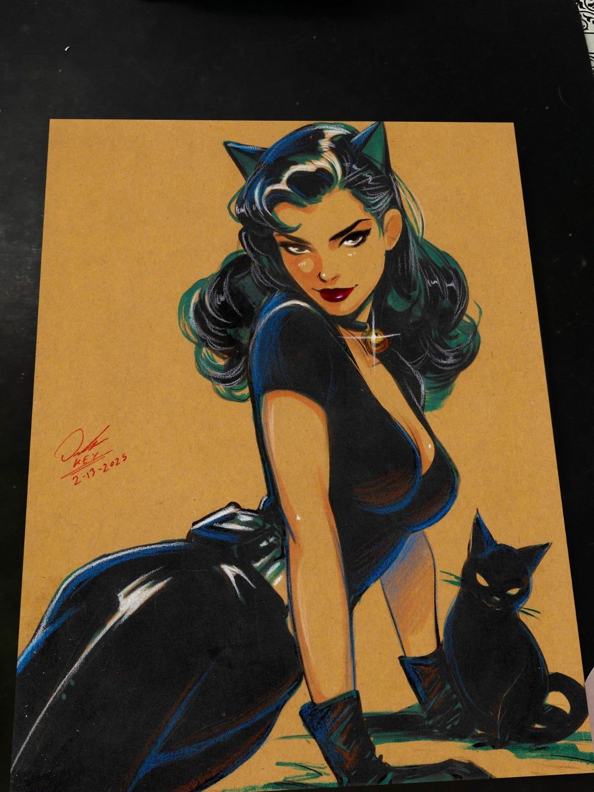 Catwoman Art Print Signed 8.5x11 | Art by Keyeske