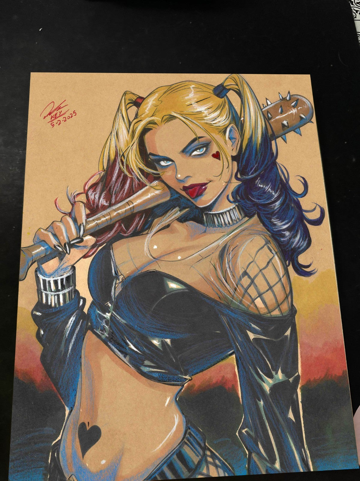 Harley Quinn Print Signed 8.5x11 | Art by Keyeske