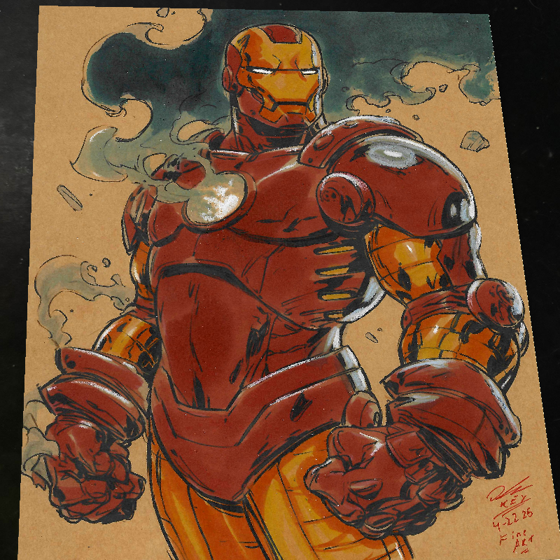 Iron Man Art Print Signed 8.5x11 | Art by Keyeske